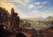 Herman Saftleven An Extensive Rhenish River Landscape oil